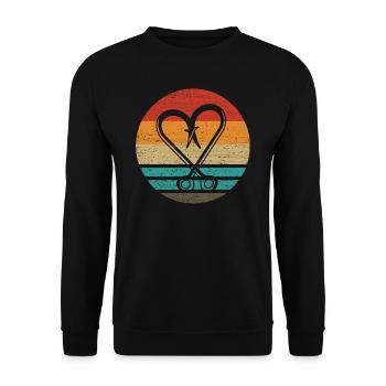 Crochet de pêche Retro Style Vintage - Sweat-shirt Unisexe - noir - Devant - Alina (178cm) & Michal (187cm)