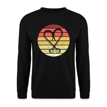 Crochet de pêche Retro Style Vintage - Sweat-shirt Unisexe - noir - Devant - Alina (178cm) & Michal (187cm)