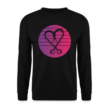 Crochet de pêche Retro Style Vintage - Sweat-shirt Unisexe - noir - Devant - Alina (178cm) & Michal (187cm)