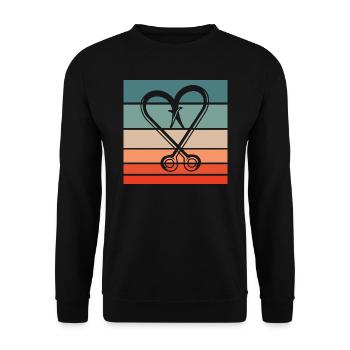 Crochet de pêche Retro Style Vintage - Sweat-shirt Unisexe - noir - Devant - Alina (178cm) & Michal (187cm)