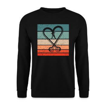 Crochet de pêche Retro Style Vintage - Sweat-shirt Unisexe - noir - Devant - Alina (178cm) & Michal (187cm)