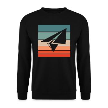 Paper Plane Retro Style Vintage - Unisex Sweatshirt - black - Front - Alina (178cm) & Michal (187cm)