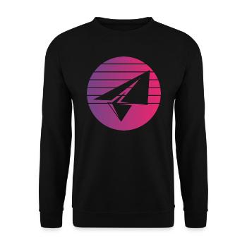 Paper Plane Retro Style Vintage - Unisex Sweatshirt - black - Front - Alina (178cm) & Michal (187cm)