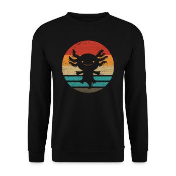 Axolotl Retro Style Vintage - Unisex Sweatshirt - black - Front - Alina (178cm) & Michal (187cm)