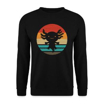 Axolotl Retro Style Vintage - Unisex Sweatshirt - black - Front - Alina (178cm) & Michal (187cm)