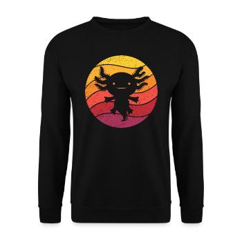 Axolotl Retro Style Vintage - Unisex Sweatshirt - black - Front - Alina (178cm) & Michal (187cm)