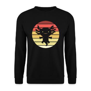Axolotl Retro Style Vintage - Unisex Sweatshirt - black - Front - Alina (178cm) & Michal (187cm)