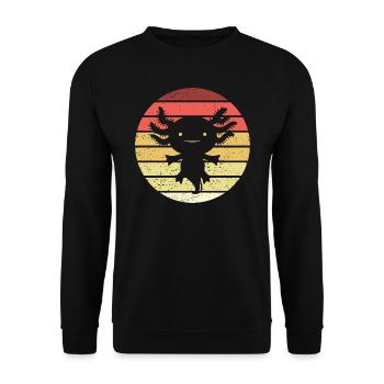 Axolotl Retro Style Vintage - Unisex Sweatshirt - black - Front - Alina (178cm) & Michal (187cm)