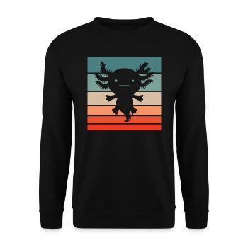 Axolotl Retro Style Vintage - Unisex Sweatshirt - black - Front - Alina (178cm) & Michal (187cm)