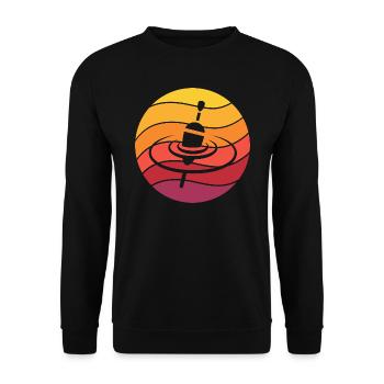 Pose Pêche Nageur Rétro Style Vintage - Sweat-shirt Unisexe - noir - Devant - Alina (178cm) & Michal (187cm)
