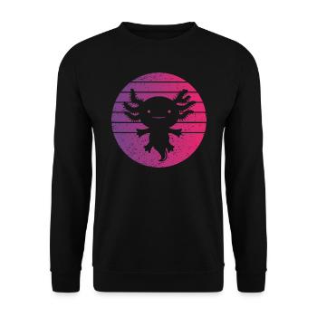 Axolotl Retro Style Vintage - Unisex Sweatshirt - black - Front - Alina (178cm) & Michal (187cm)