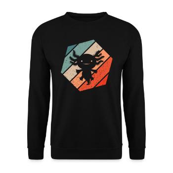 Axolotl Retro Style Vintage - Unisex Sweatshirt - black - Front - Alina (178cm) & Michal (187cm)