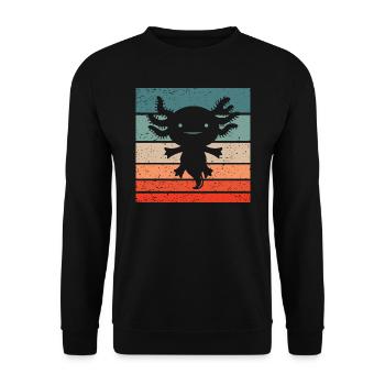 Axolotl Retro Style Vintage - Unisex Sweatshirt - black - Front - Alina (178cm) & Michal (187cm)