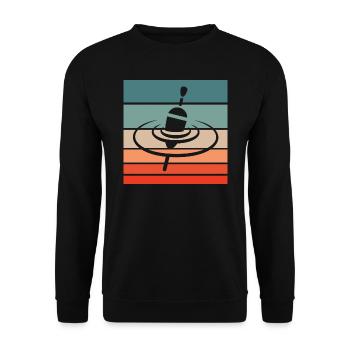 Pose Pêche Nageur Rétro Style Vintage - Sweat-shirt Unisexe - noir - Devant - Alina (178cm) & Michal (187cm)