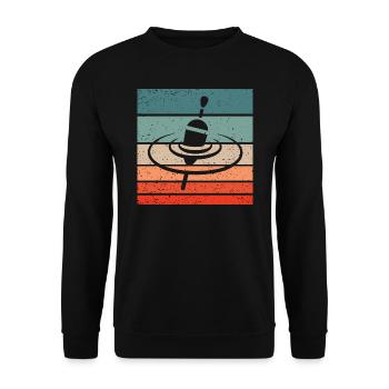 Pose Pêche Nageur Rétro Style Vintage - Sweat-shirt Unisexe - noir - Devant - Alina (178cm) & Michal (187cm)