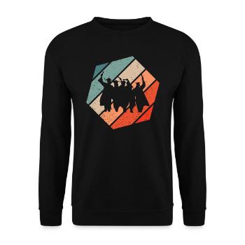 Abschlussfeier Retro Style Vintage - Unisex Pullover - Schwarz - Vorne - Alina (178cm) & Michal (187cm)