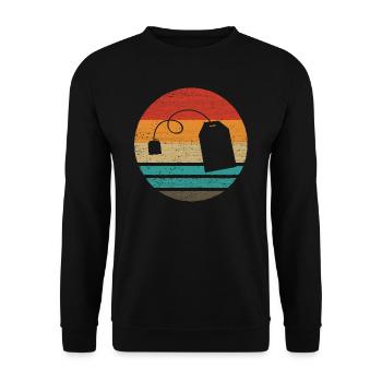 Sachets de thé Retro Style Vintage - Sweat-shirt Unisexe - noir - Devant - Alina (178cm) & Michal (187cm)