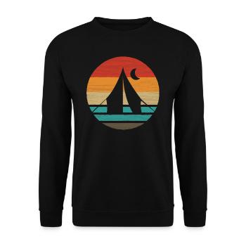 Camping Retro Style Vintage - Unisex Sweatshirt - black - Front - Alina (178cm) & Michal (187cm)