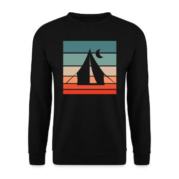 Camping Retro Style Vintage - Unisex Sweatshirt - black - Front - Alina (178cm) & Michal (187cm)