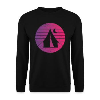 Camping Retro Style Vintage - Unisex Sweatshirt - black - Front - Alina (178cm) & Michal (187cm)