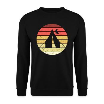 Camping Retro Style Vintage - Unisex Sweatshirt - black - Front - Alina (178cm) & Michal (187cm)