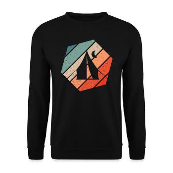 Camping Retro Style Vintage - Unisex Sweatshirt - black - Front - Alina (178cm) & Michal (187cm)