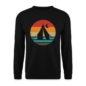 Camping Retro Style Vintage - Unisex Sweatshirt - black - Front - Alina (178cm) & Michal (187cm)