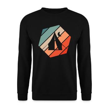 Camping Retro Style Vintage - Unisex Sweatshirt - black - Front - Alina (178cm) & Michal (187cm)