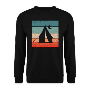 Camping Retro Style Vintage - Unisex Sweatshirt - black - Front - Alina (178cm) & Michal (187cm)