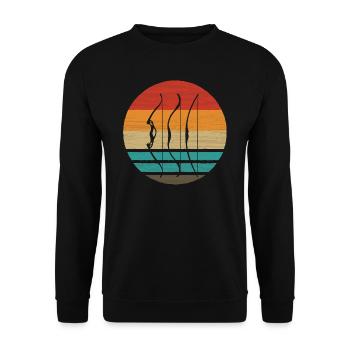 Archery Retro Style Vintage - Unisex Sweatshirt - black - Front - Alina (178cm) & Michal (187cm)