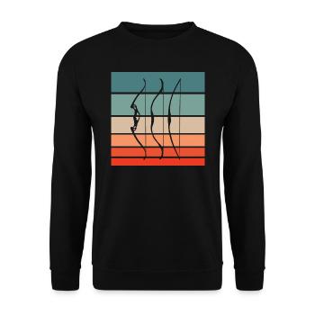 Archery Retro Style Vintage - Unisex Sweatshirt - black - Front - Alina (178cm) & Michal (187cm)