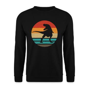 Dinosaure Rétro Style Vintage - Sweat-shirt Unisexe - noir - Devant - Alina (178cm) & Michal (187cm)