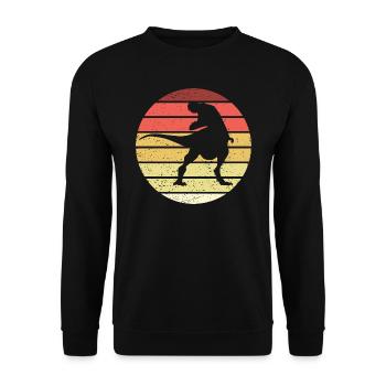 Dinosaure Rétro Style Vintage - Sweat-shirt Unisexe - noir - Devant - Alina (178cm) & Michal (187cm)
