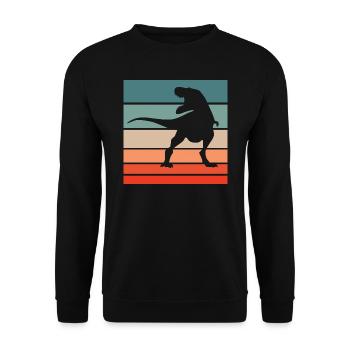 Dinosaure Rétro Style Vintage - Sweat-shirt Unisexe - noir - Devant - Alina (178cm) & Michal (187cm)