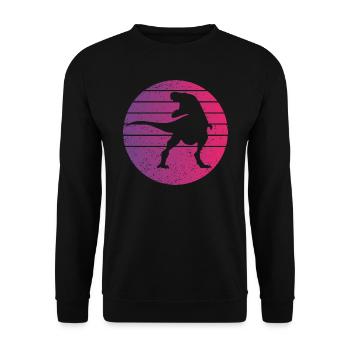 Dinosaure Rétro Style Vintage - Sweat-shirt Unisexe - noir - Devant - Alina (178cm) & Michal (187cm)