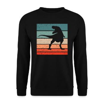 Dinosaure Rétro Style Vintage - Sweat-shirt Unisexe - noir - Devant - Alina (178cm) & Michal (187cm)