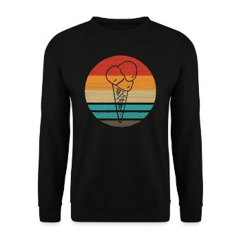 Eistüte Retro Style Vintage - Unisex Pullover - Schwarz - Vorne - Alina (178cm) & Michal (187cm)
