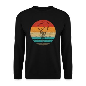 Eistüte Retro Style Vintage - Unisex Pullover - Schwarz - Vorne - Alina (178cm) & Michal (187cm)