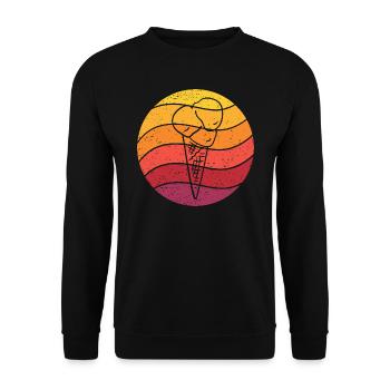 Eistüte Retro Style Vintage - Unisex Pullover - Schwarz - Vorne - Alina (178cm) & Michal (187cm)