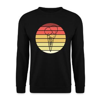 Eistüte Retro Style Vintage - Unisex Pullover - Schwarz - Vorne - Alina (178cm) & Michal (187cm)