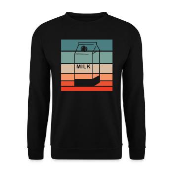 Milchkarton Retro Style Vintage - Unisex Pullover - Schwarz - Vorne - Alina (178cm) & Michal (187cm)