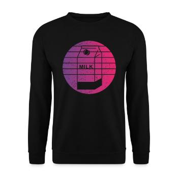 Milchkarton Retro Style Vintage - Unisex Pullover - Schwarz - Vorne - Alina (178cm) & Michal (187cm)