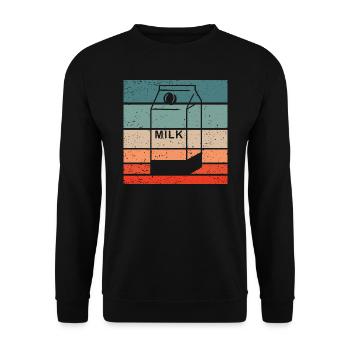 Milchkarton Retro Style Vintage - Unisex Pullover - Schwarz - Vorne - Alina (178cm) & Michal (187cm)