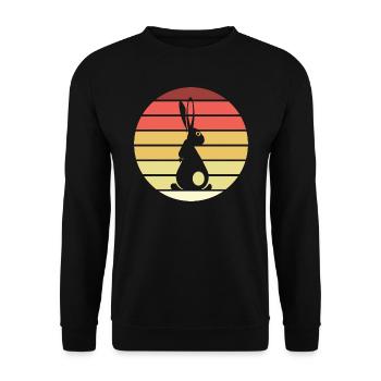 Lapin Rétro Style Vintage - Sweat-shirt Unisexe - noir - Devant - Alina (178cm) & Michal (187cm)