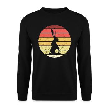 Rabbit Retro Style Vintage - Unisex Sweatshirt - black - Front - Alina (178cm) & Michal (187cm)