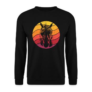 Licorne Rétro Style Vintage - Sweat-shirt Unisexe - noir - Devant - Alina (178cm) & Michal (187cm)
