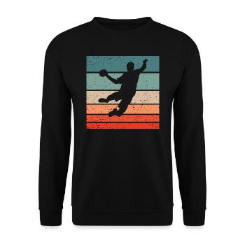 Joueur de Handball Retro Style Vintage - Sweat-shirt Unisexe - noir - Devant - Alina (178cm) & Michal (187cm)