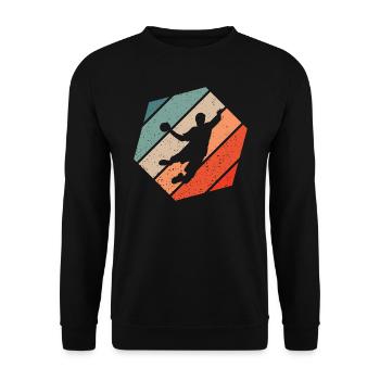 Joueur de Handball Retro Style Vintage - Sweat-shirt Unisexe - noir - Devant - Alina (178cm) & Michal (187cm)