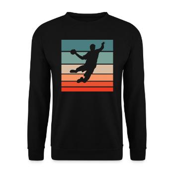 Joueur de Handball Retro Style Vintage - Sweat-shirt Unisexe - noir - Devant - Alina (178cm) & Michal (187cm)