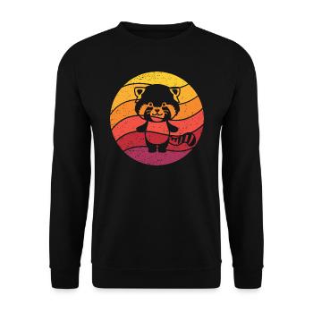 Red Panda Retro Style Vintage - Sweat-shirt Unisexe - noir - Devant - Alina (178cm) & Michal (187cm)
